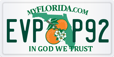 FL license plate EVPP92