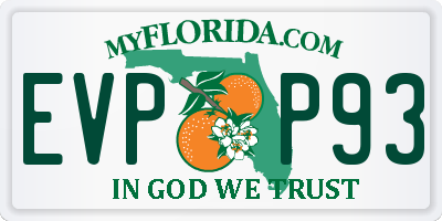 FL license plate EVPP93