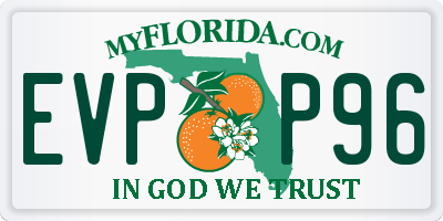 FL license plate EVPP96