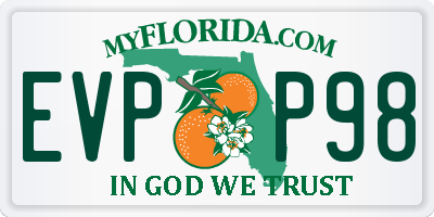 FL license plate EVPP98