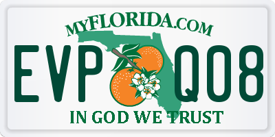 FL license plate EVPQ08