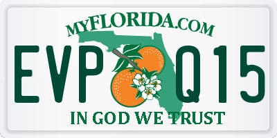 FL license plate EVPQ15