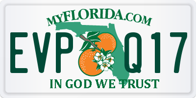 FL license plate EVPQ17