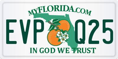 FL license plate EVPQ25