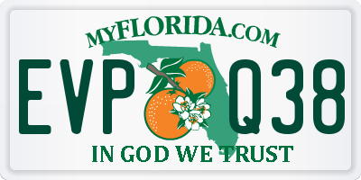 FL license plate EVPQ38