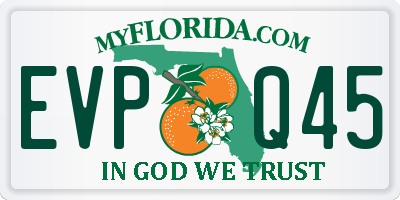 FL license plate EVPQ45