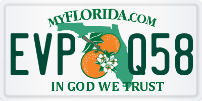 FL license plate EVPQ58
