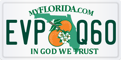 FL license plate EVPQ60