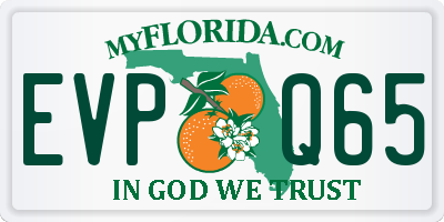 FL license plate EVPQ65
