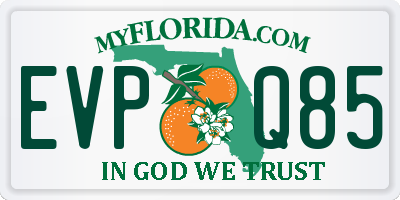 FL license plate EVPQ85