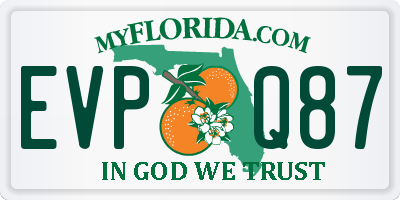 FL license plate EVPQ87