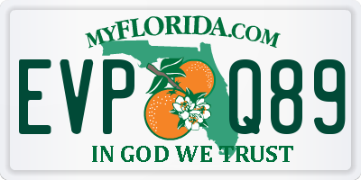 FL license plate EVPQ89