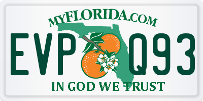 FL license plate EVPQ93
