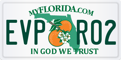 FL license plate EVPR02