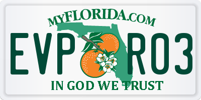 FL license plate EVPR03
