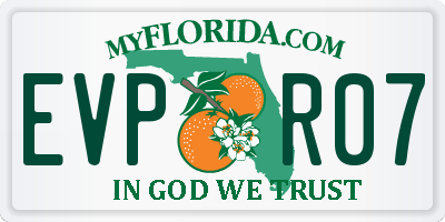 FL license plate EVPR07
