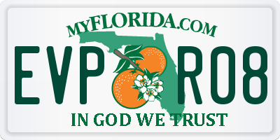 FL license plate EVPR08