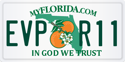 FL license plate EVPR11