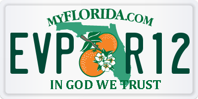 FL license plate EVPR12