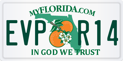 FL license plate EVPR14