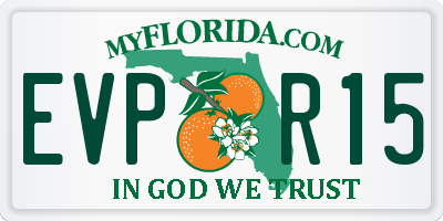 FL license plate EVPR15