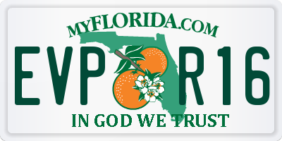 FL license plate EVPR16