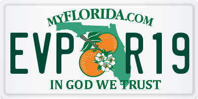 FL license plate EVPR19