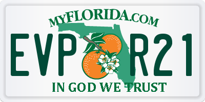 FL license plate EVPR21