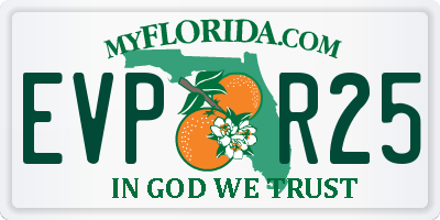 FL license plate EVPR25