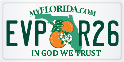 FL license plate EVPR26
