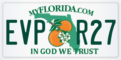 FL license plate EVPR27