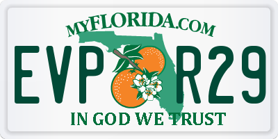 FL license plate EVPR29