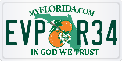 FL license plate EVPR34
