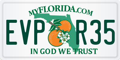 FL license plate EVPR35