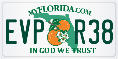 FL license plate EVPR38