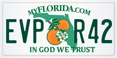 FL license plate EVPR42