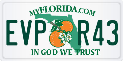 FL license plate EVPR43