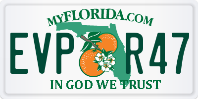 FL license plate EVPR47