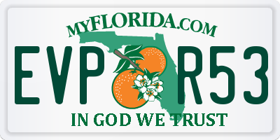 FL license plate EVPR53