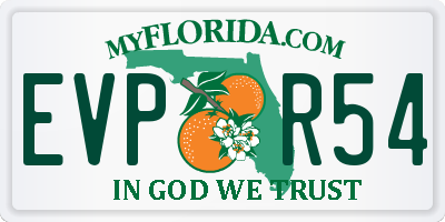 FL license plate EVPR54
