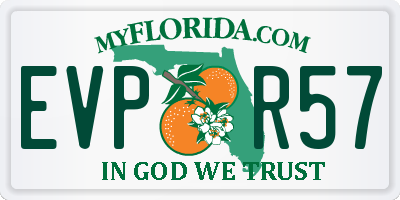 FL license plate EVPR57