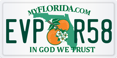 FL license plate EVPR58