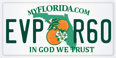 FL license plate EVPR60