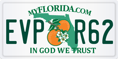 FL license plate EVPR62