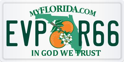 FL license plate EVPR66