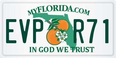 FL license plate EVPR71