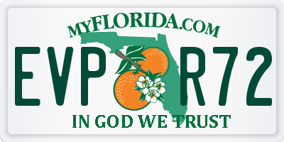 FL license plate EVPR72