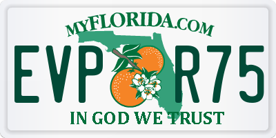 FL license plate EVPR75
