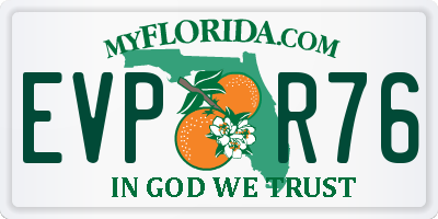 FL license plate EVPR76