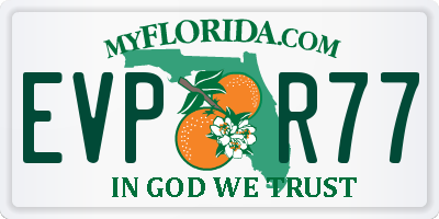FL license plate EVPR77
